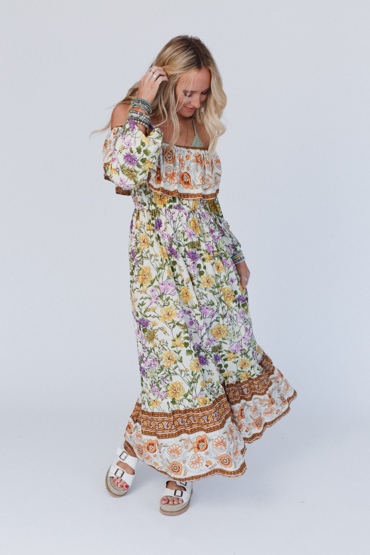 Dear To Me Floral Maxi Dress - Cream