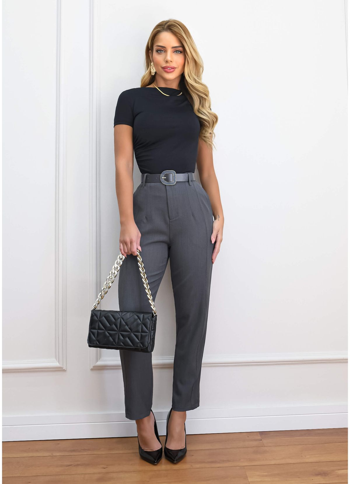 SLIM HIGH WAIST DRESS PANTS