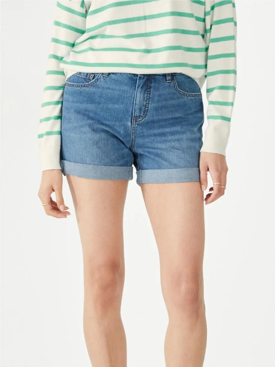 Turn Up Cuff Denim Shorts