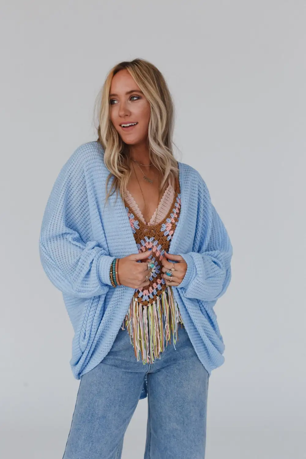 Lover Girl Dolman Sleeve Sweater - Blue