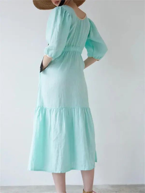 AQUA LINEN JOY DRESS