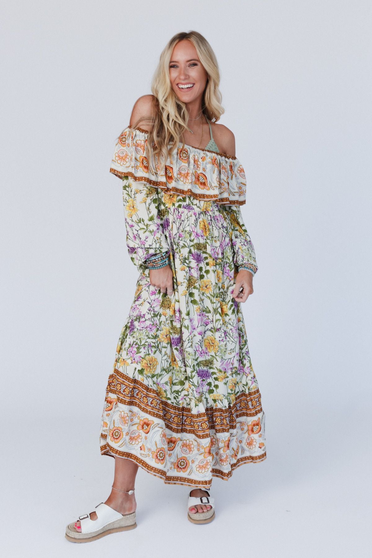 Dear To Me Floral Maxi Dress - Cream