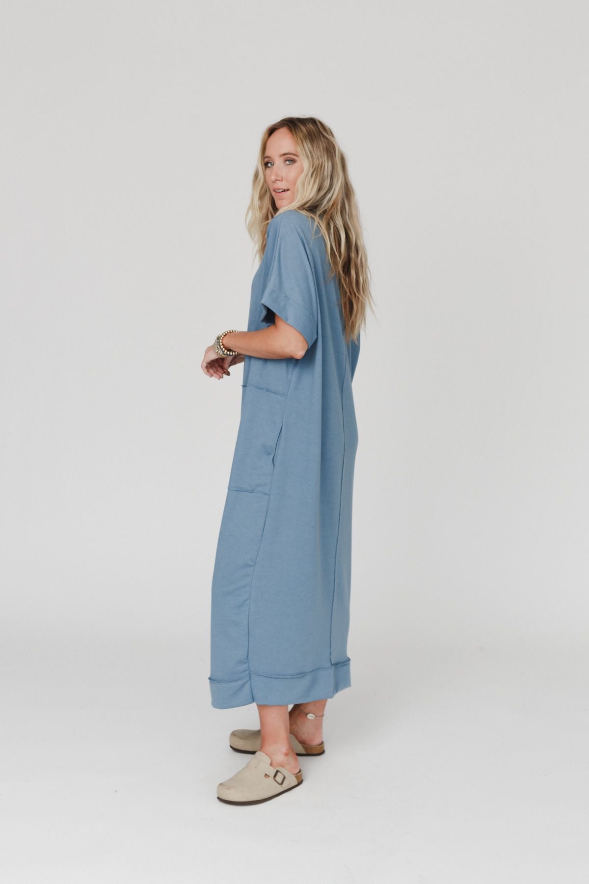 Laurel Short Sleeve Maxi Dress - Blue