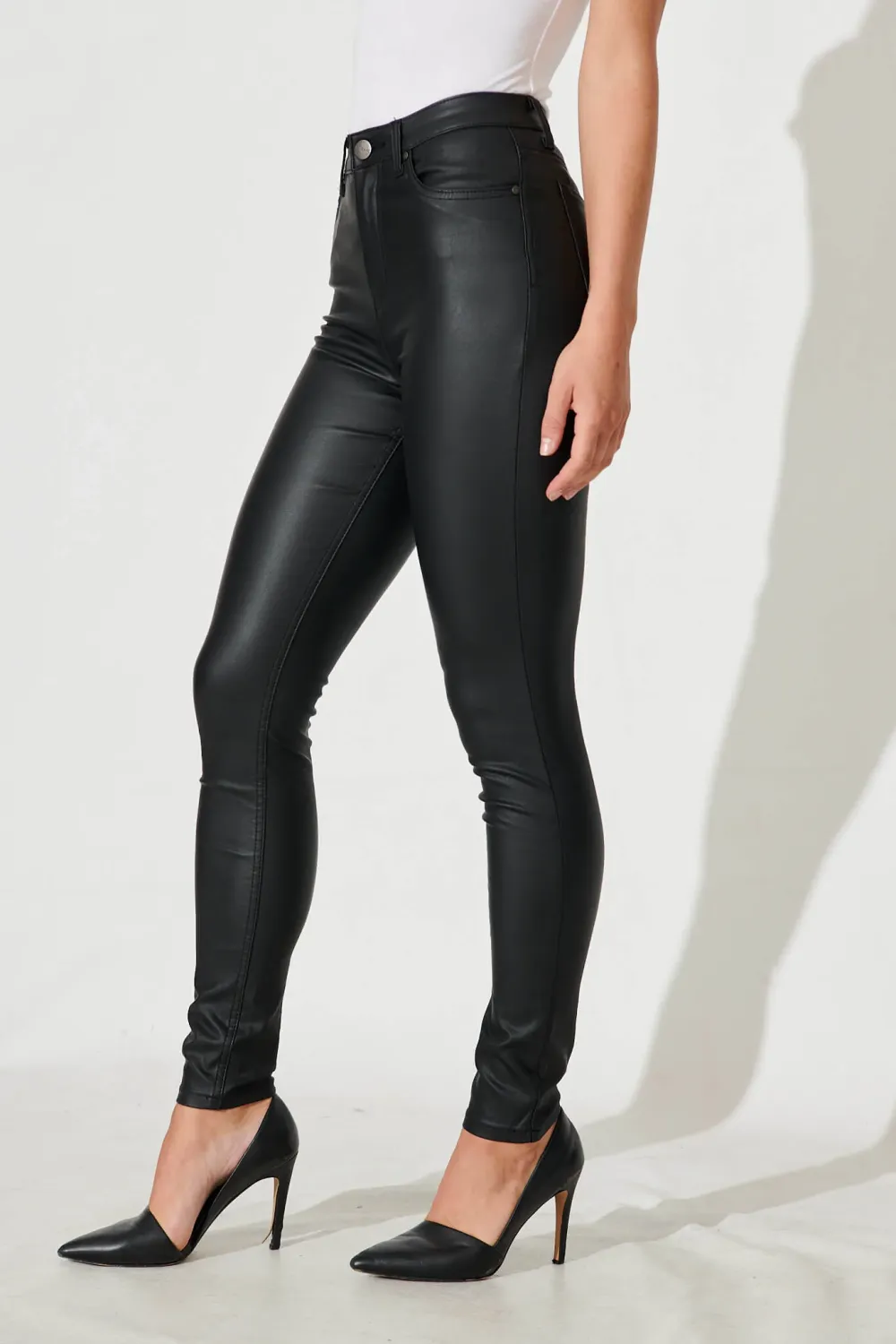 Merley Skinny Pants In Black Leatherette