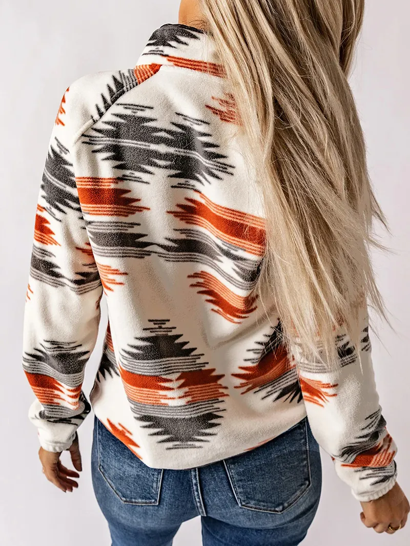 Retro printed western long sleeve jacket