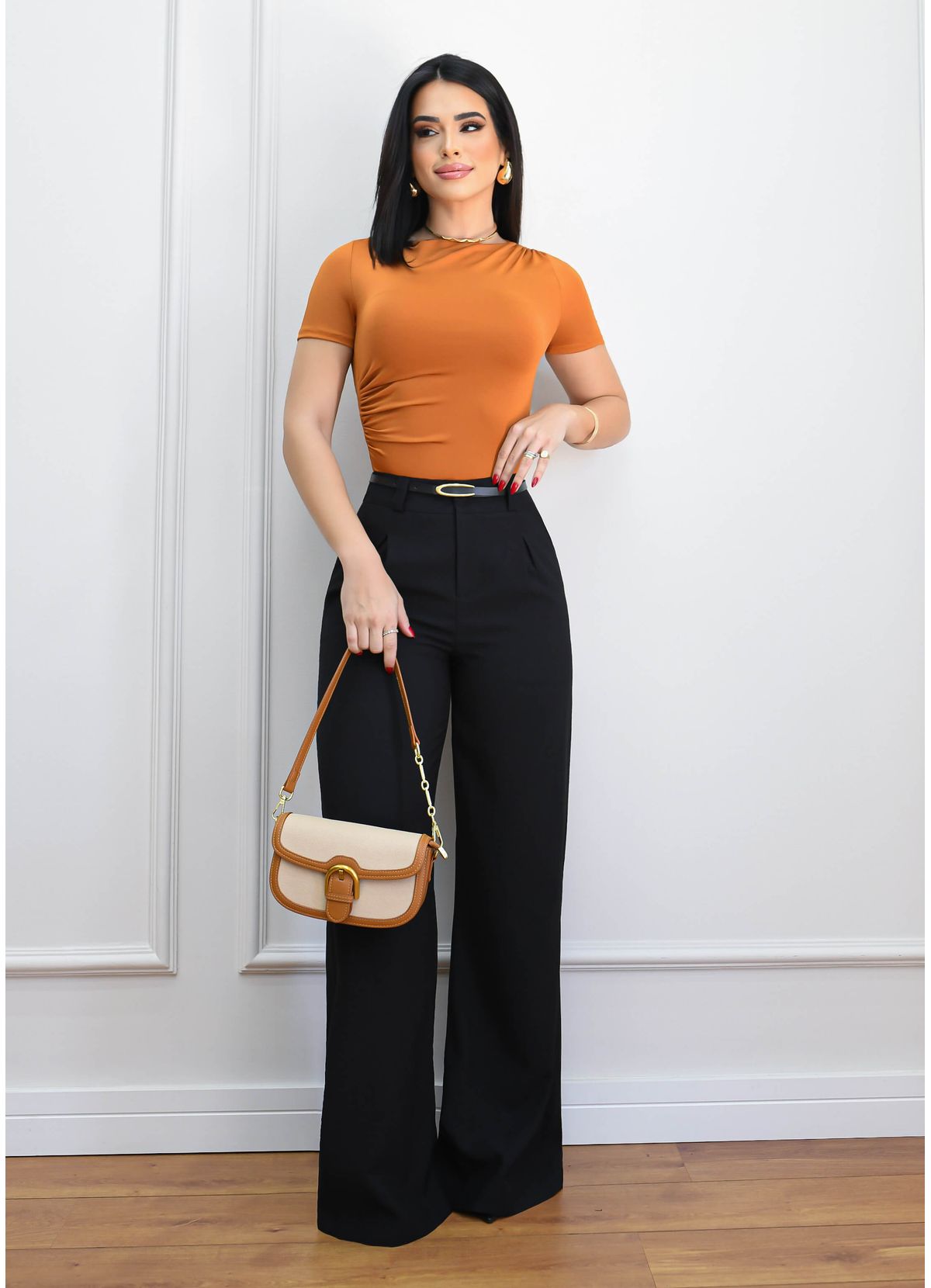 WIDE LEG STRAIGHT DRESS PANTS