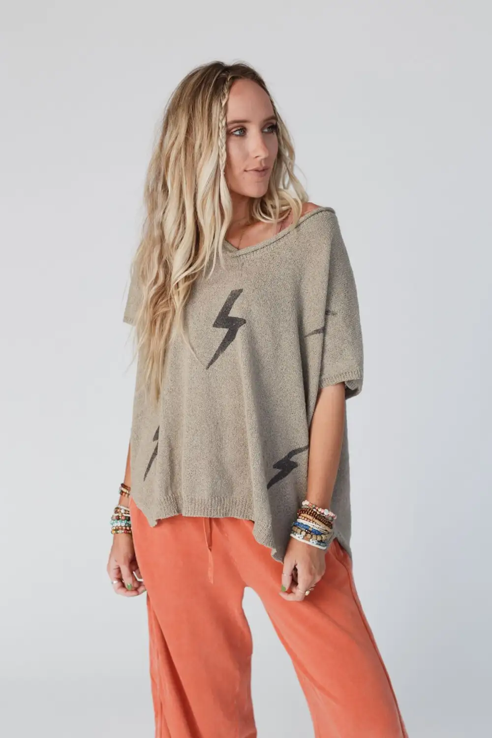 Struck By You Dolman Sleeve Sweater Top - Mocha