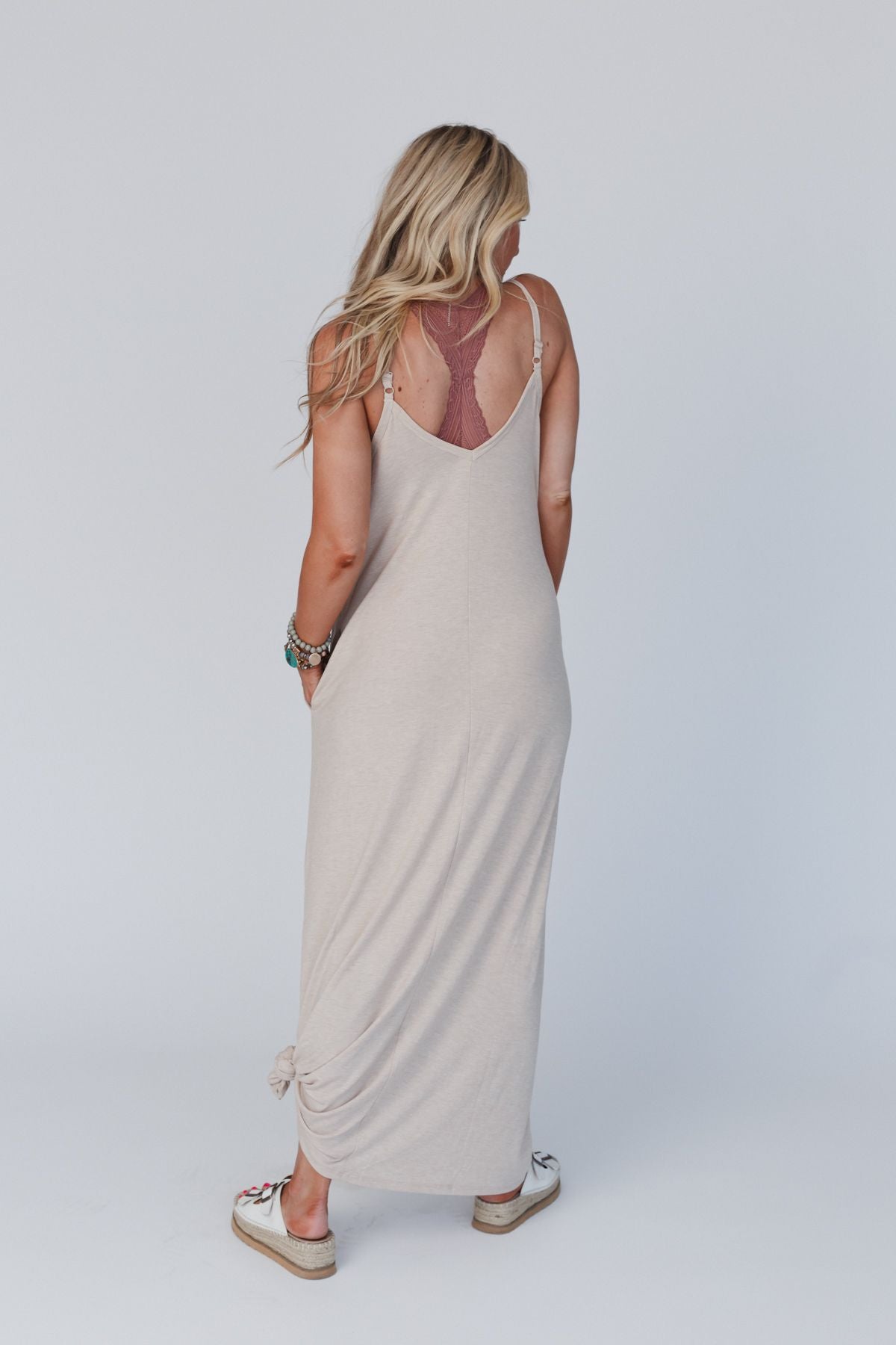 Perfection Pocket Maxi Dress - Heather Beige