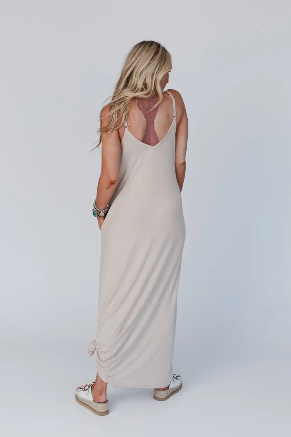 Perfection Pocket Maxi Dress - Heather Beige