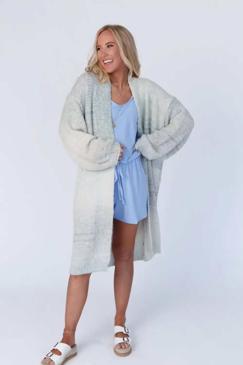 Cuddle Up Cozy Long Cardigan - Sage