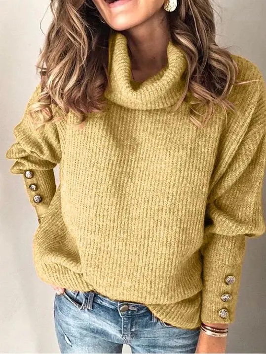 Solid Color Knit Sweater