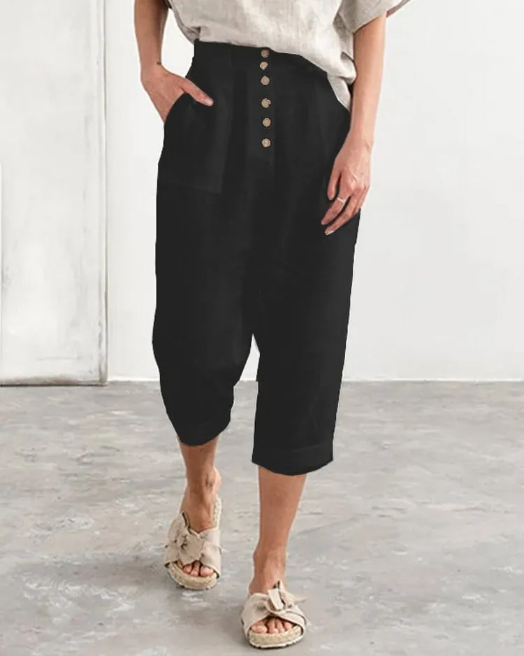 Button Cropped Pants