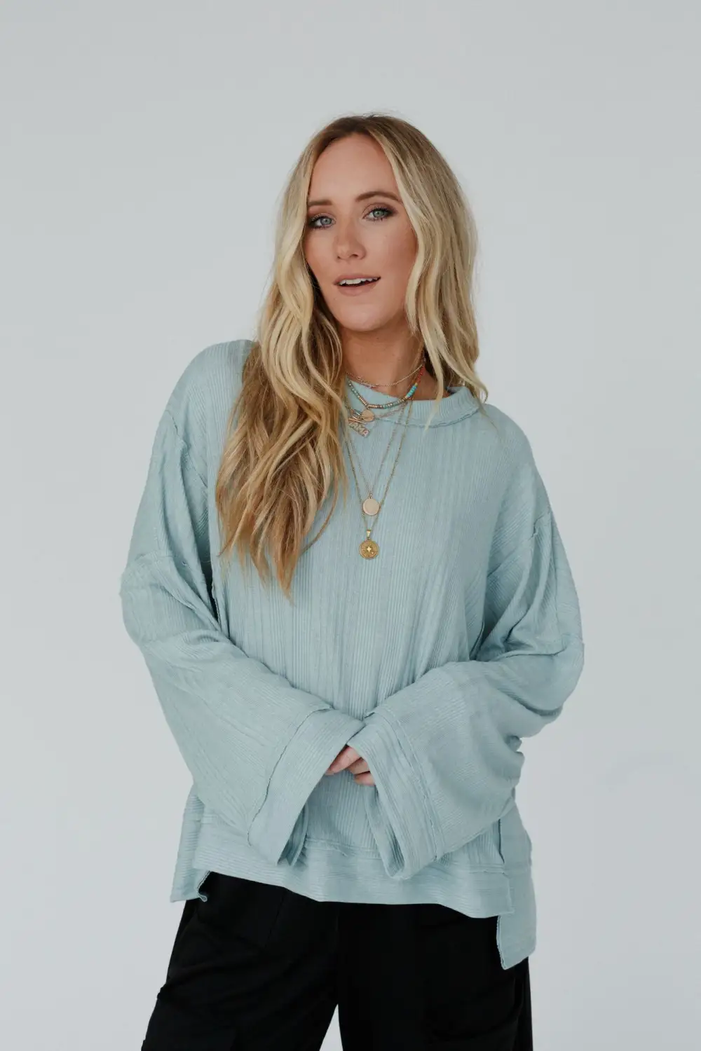 Soul Rhythm Sweater Top - Mint