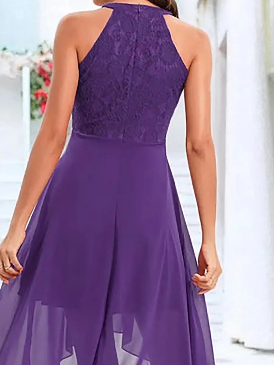 Purple lace elegant dress