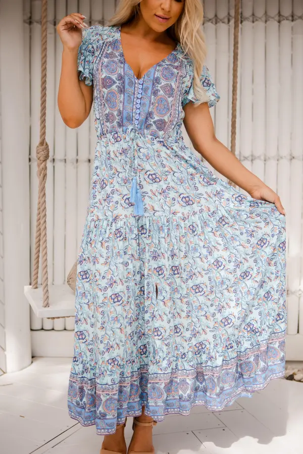 The Ember Dress - Paisley Blue