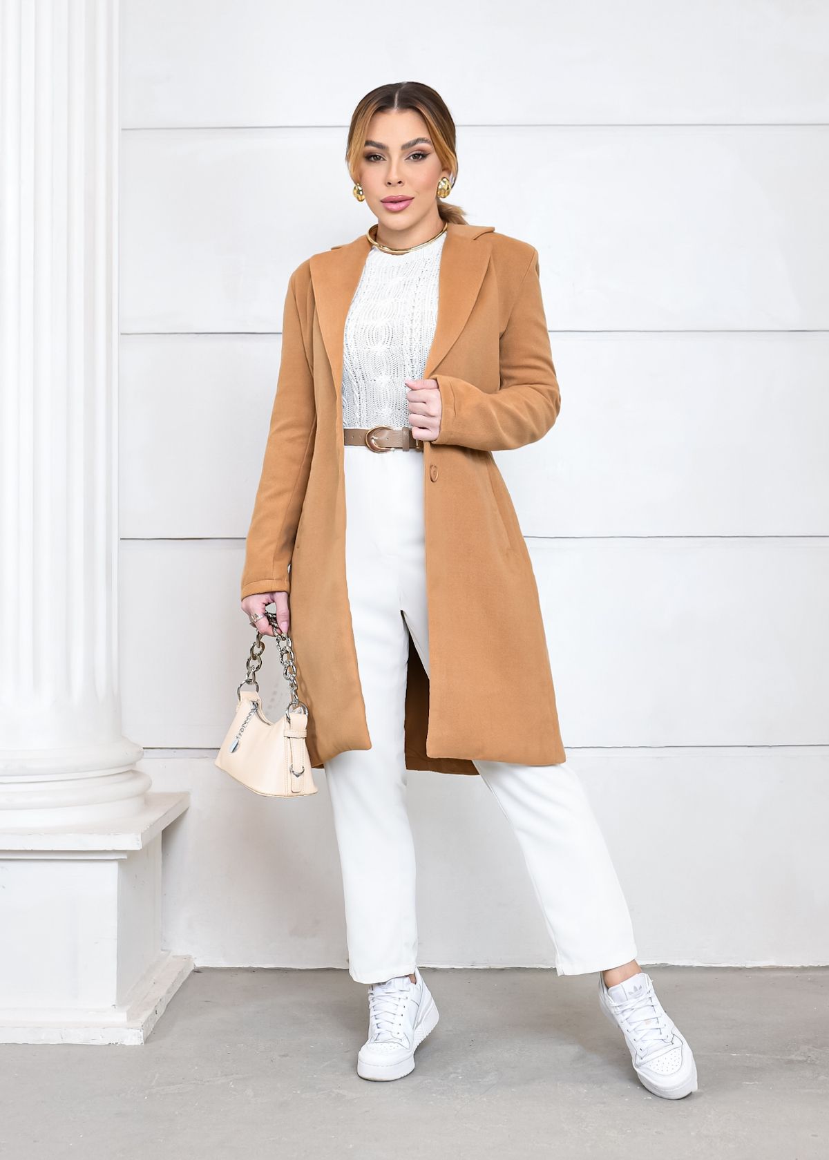 Beaten Wool Trench Coat