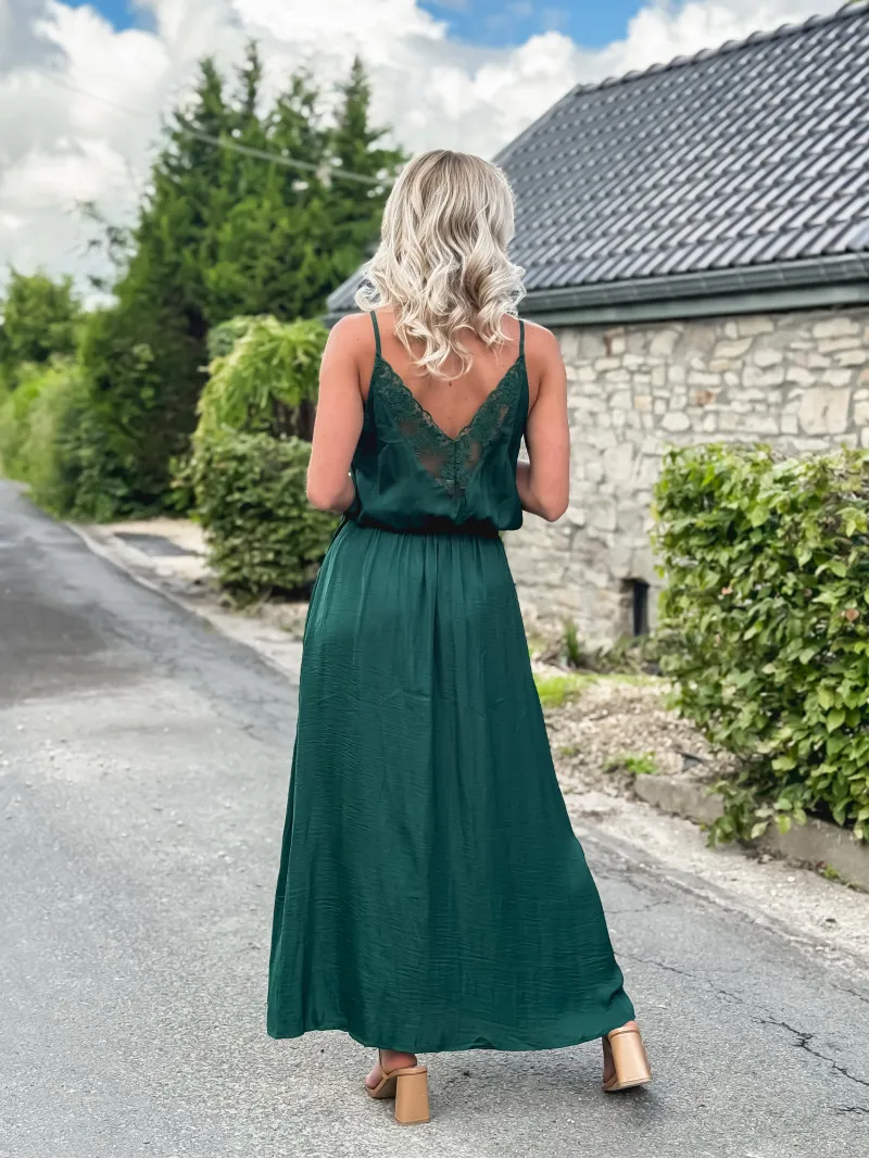 SIANNA LONG DRESS - FIR GREEN