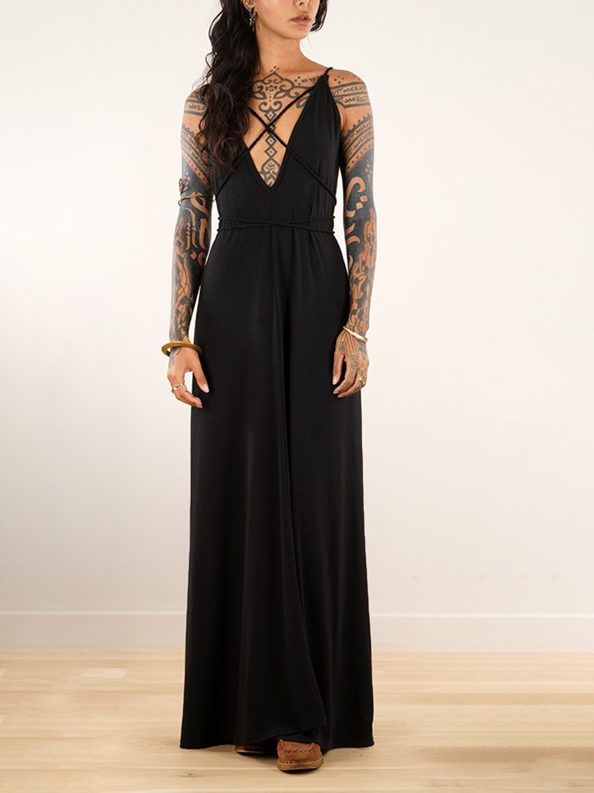 Loose And Reversible Strappy Long Dress