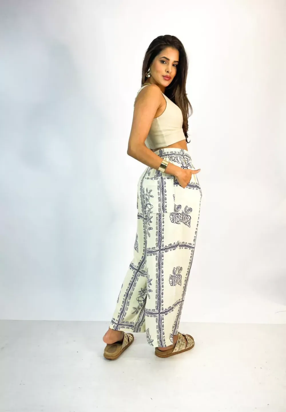 Dress To Nautical Print Pants