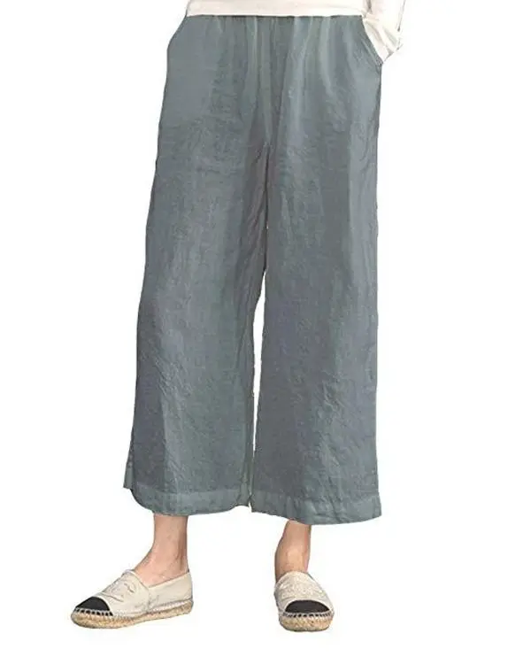Women Solid Casual Linen Havana Nights Pants