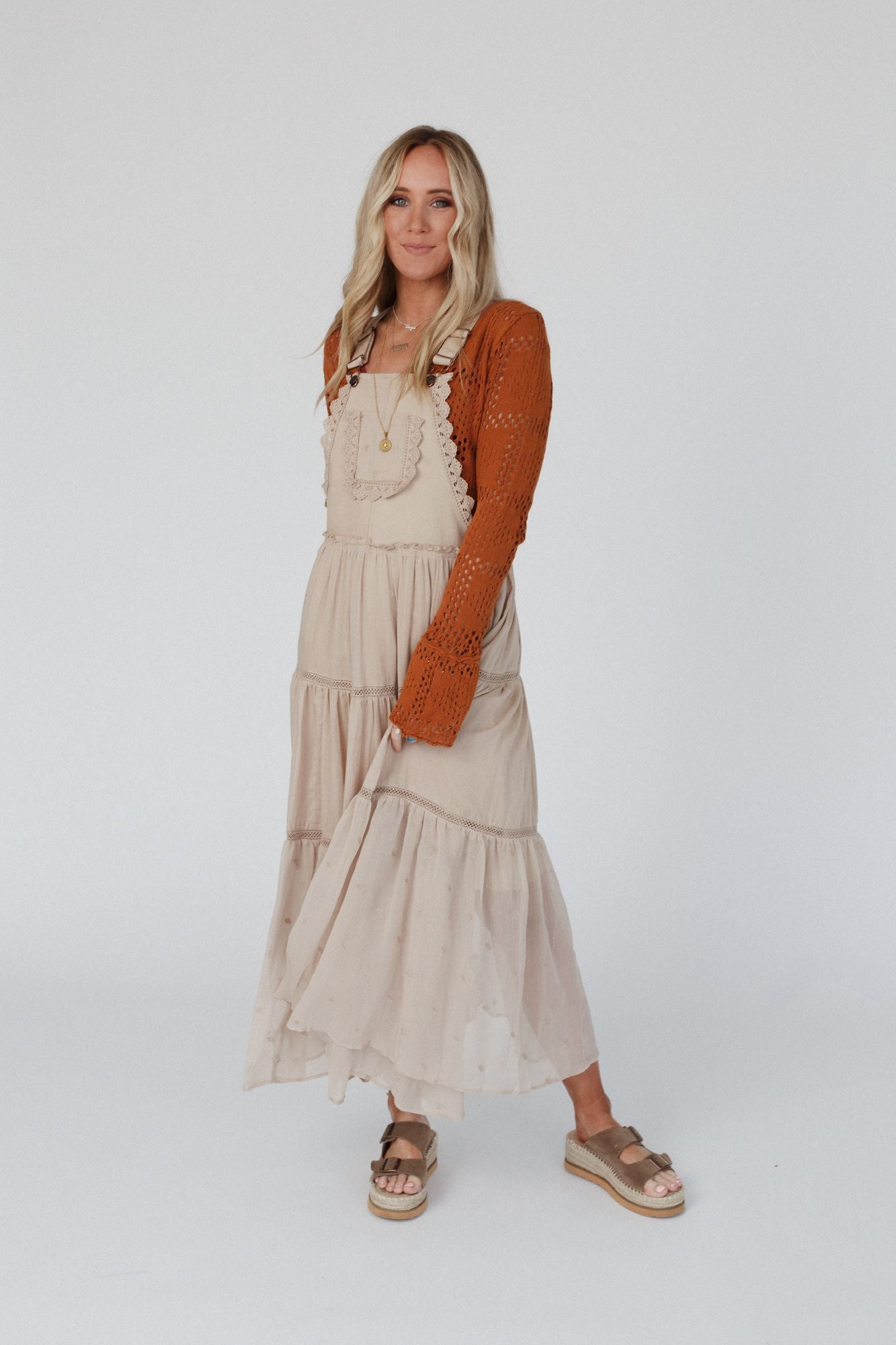 Green Paths Overall Dress - Khaki