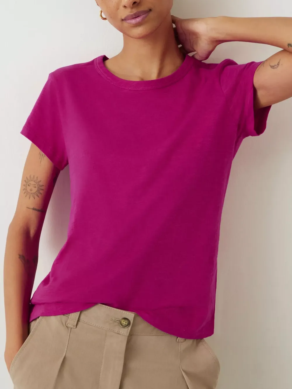 Slim Fit Cotton Crew Neck T-Shirt