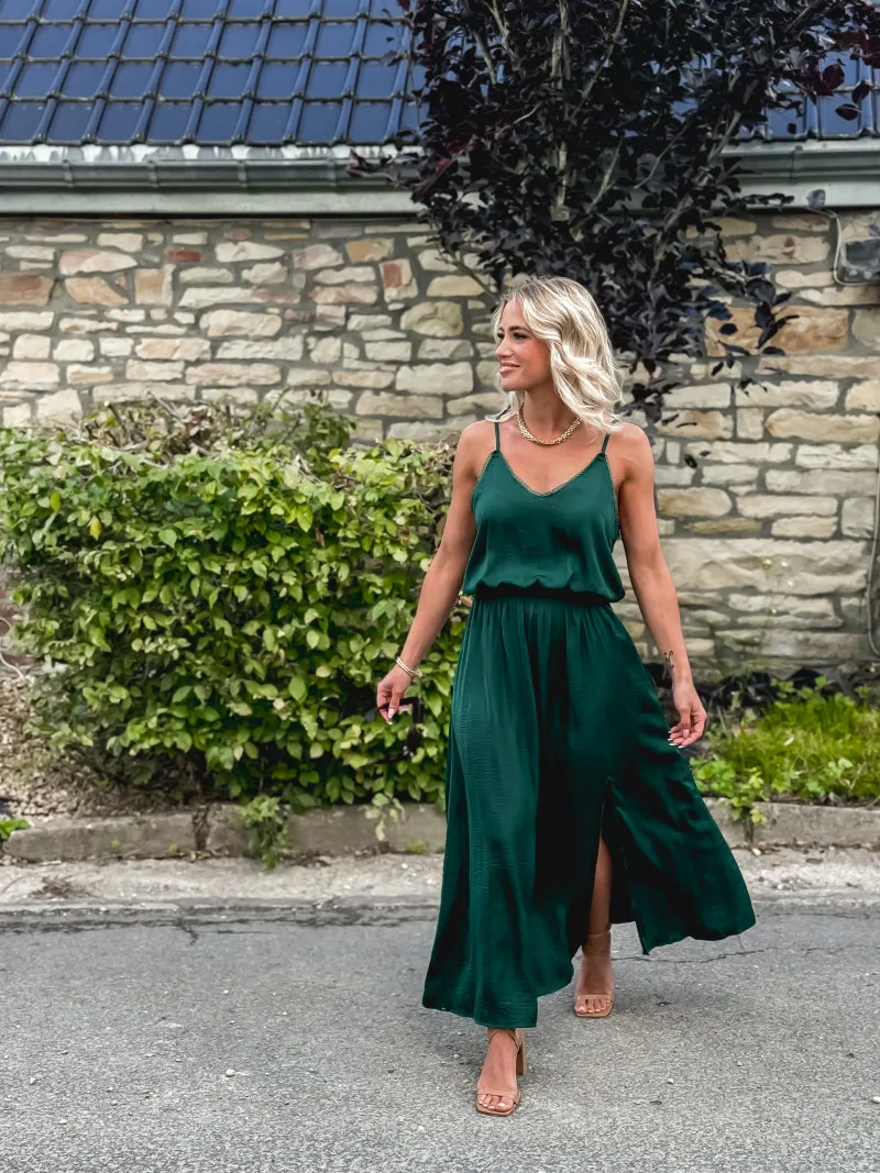 SIANNA LONG DRESS - FIR GREEN