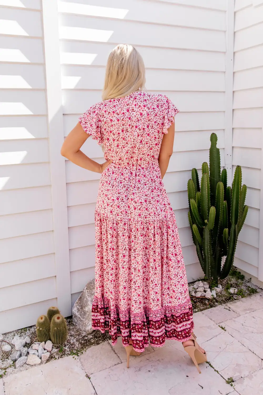 The Cora Maxi Dress - Pink Peony