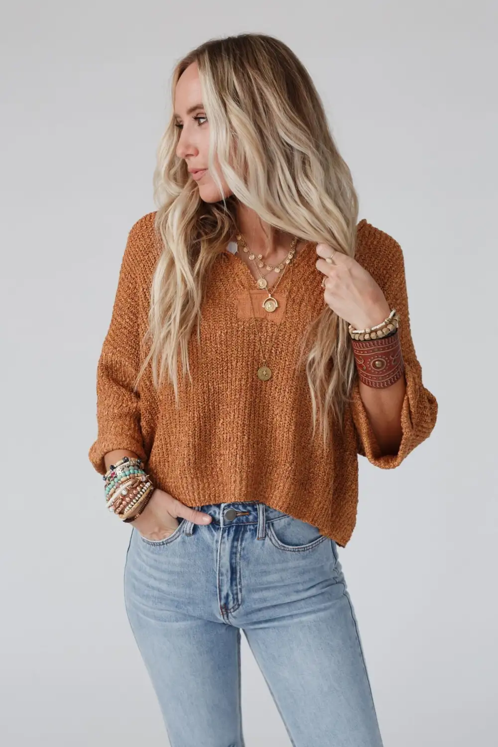 Just Right Slouchy Sweater - Camel