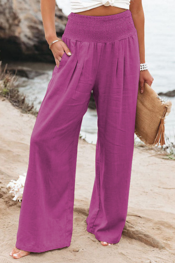 Casual Wide Leg Cotton and Linen Loose Pants