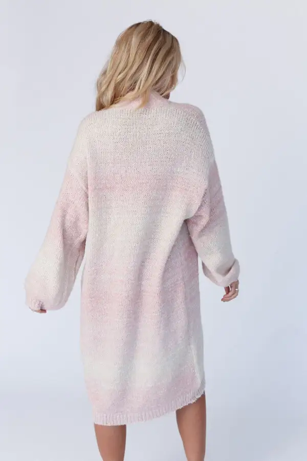 Cuddle Up Cozy Long Cardigan - Blush