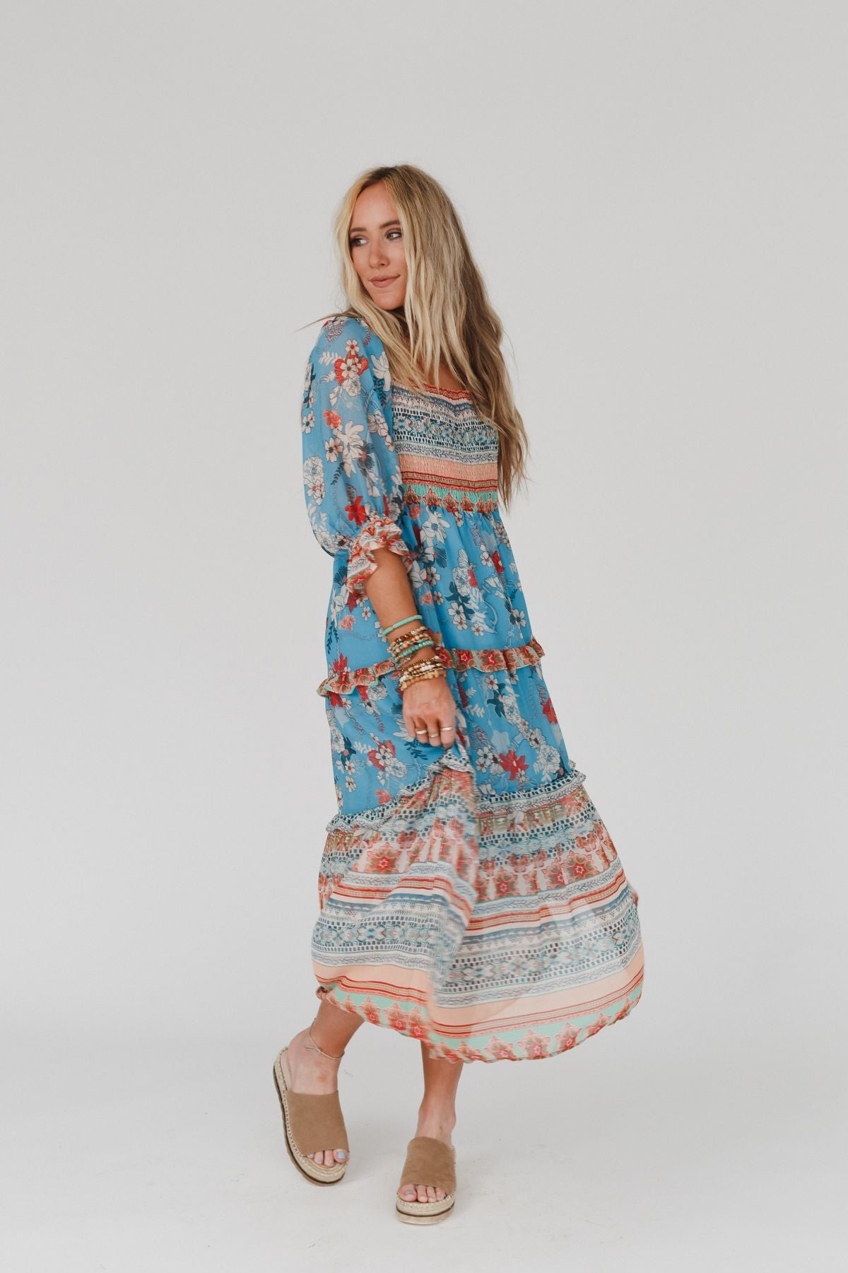 Where She Wanders Maxi Dress - Blue