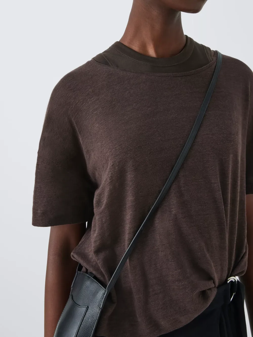 Relaxed Linen Crew Neck T-Shirt