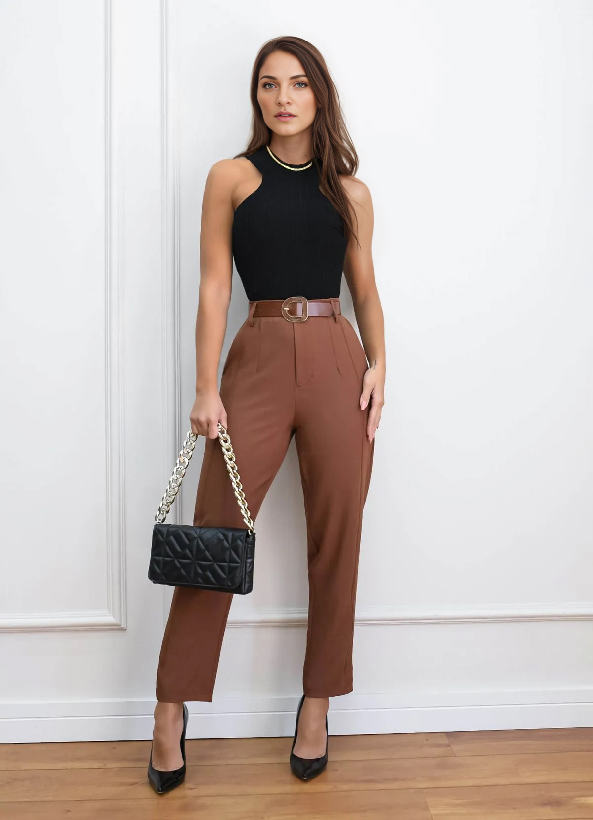 SLIM HIGH WAIST DRESS PANTS